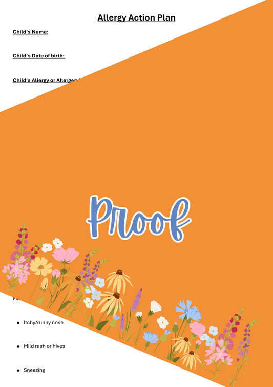 Allergy Action Plan Template