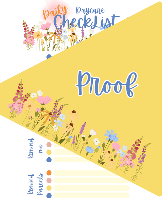 Daily Daycare Checklist - THEME: LITTLE SUNSHINE