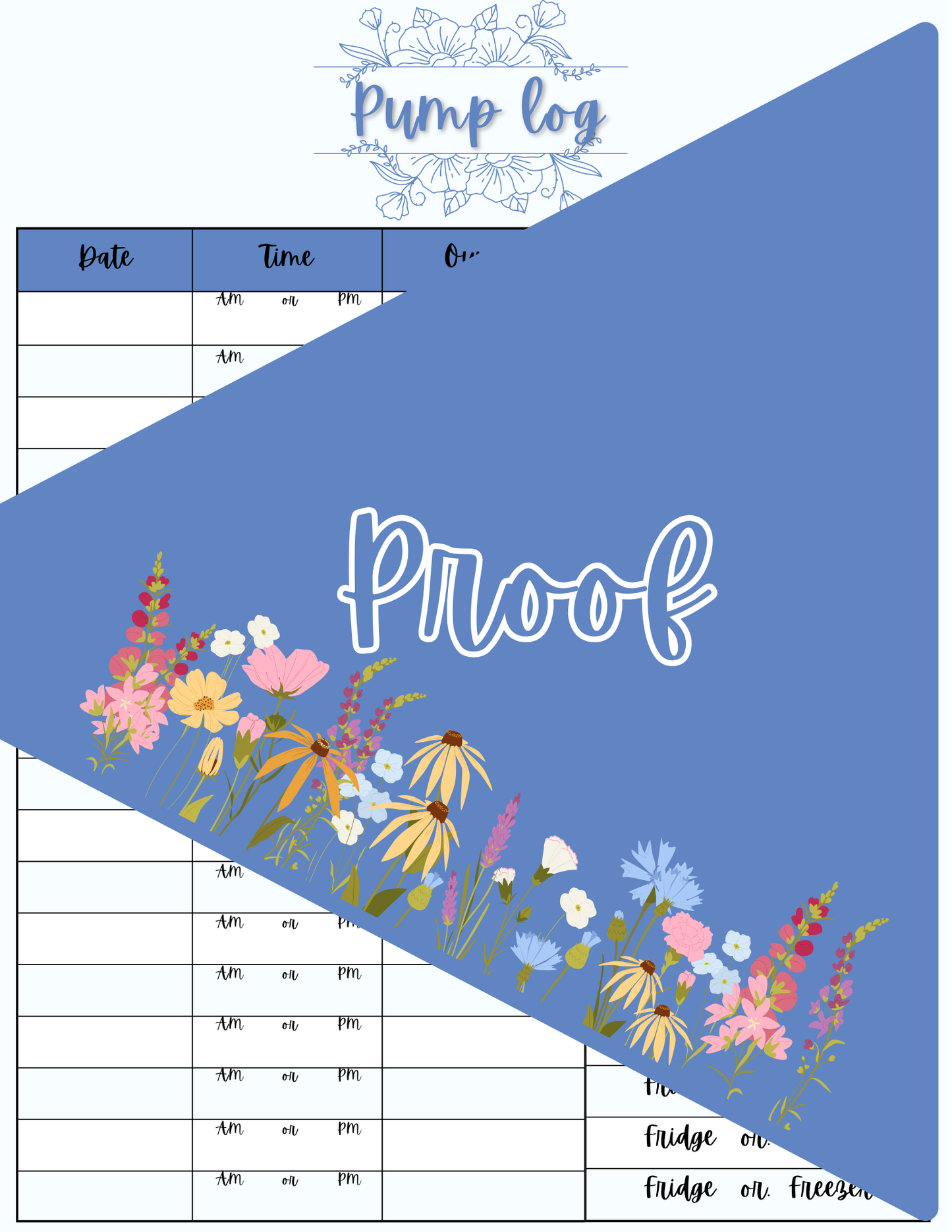 Pump Chart - THEME: LITTLE SUNSHINE